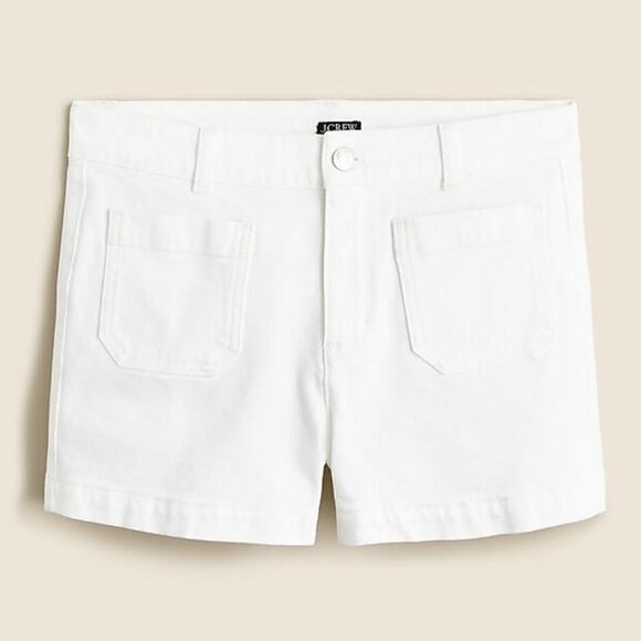NWT J. Crew Patch-Pocket Denim Short In White 14 - Picture 2 of 8